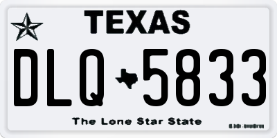 TX license plate DLQ5833
