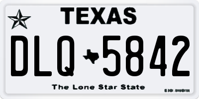 TX license plate DLQ5842