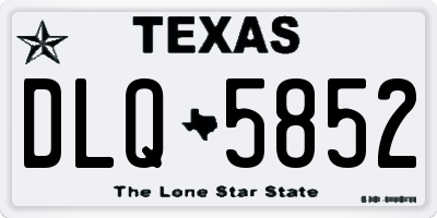 TX license plate DLQ5852