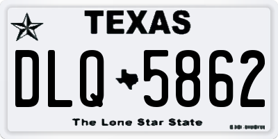 TX license plate DLQ5862