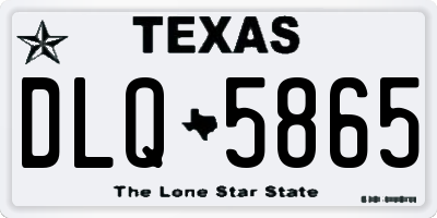 TX license plate DLQ5865