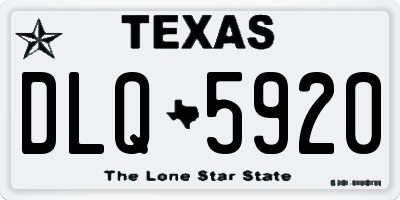 TX license plate DLQ5920