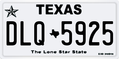 TX license plate DLQ5925