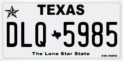 TX license plate DLQ5985