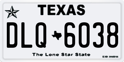 TX license plate DLQ6038
