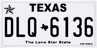 TX license plate DLQ6136