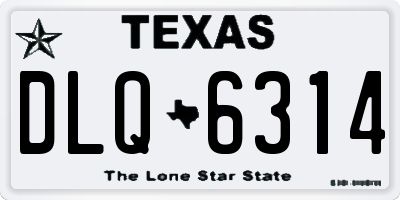 TX license plate DLQ6314