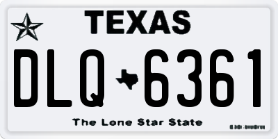TX license plate DLQ6361