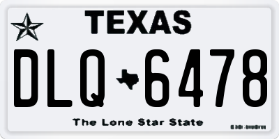 TX license plate DLQ6478