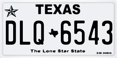TX license plate DLQ6543