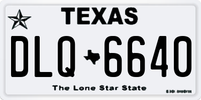 TX license plate DLQ6640