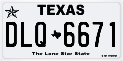 TX license plate DLQ6671