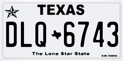 TX license plate DLQ6743