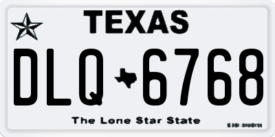 TX license plate DLQ6768