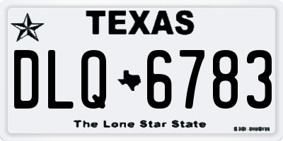 TX license plate DLQ6783