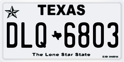 TX license plate DLQ6803