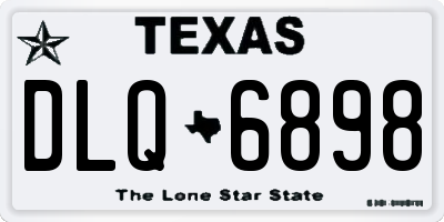 TX license plate DLQ6898