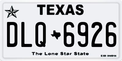 TX license plate DLQ6926