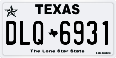 TX license plate DLQ6931
