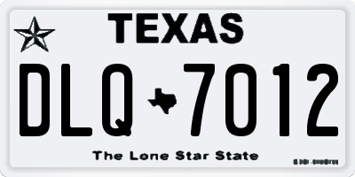 TX license plate DLQ7012