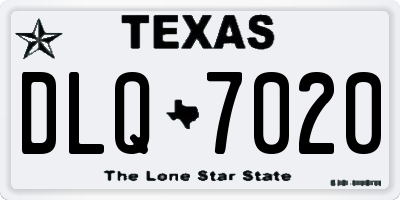 TX license plate DLQ7020