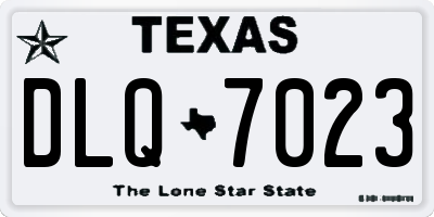 TX license plate DLQ7023