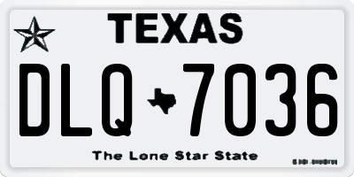 TX license plate DLQ7036