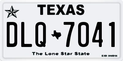 TX license plate DLQ7041