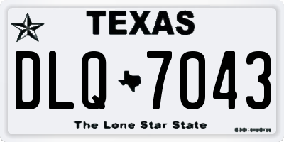 TX license plate DLQ7043