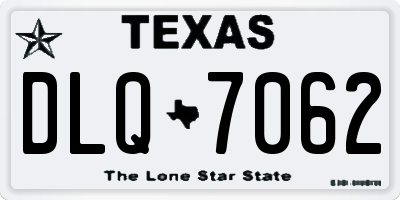 TX license plate DLQ7062
