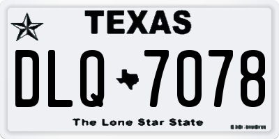 TX license plate DLQ7078