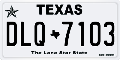 TX license plate DLQ7103