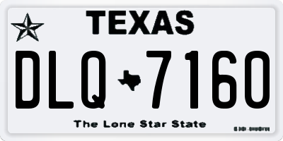TX license plate DLQ7160