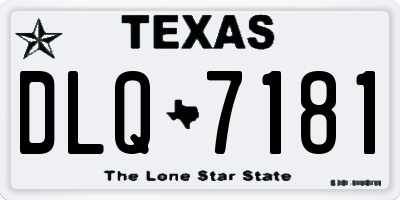 TX license plate DLQ7181