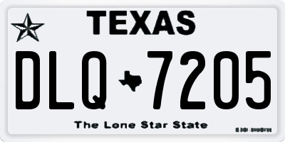 TX license plate DLQ7205