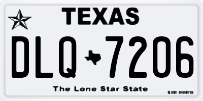 TX license plate DLQ7206
