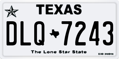TX license plate DLQ7243