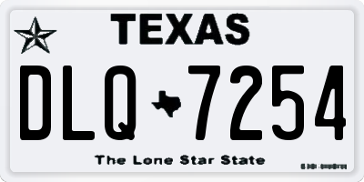 TX license plate DLQ7254
