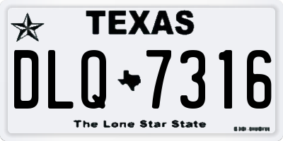 TX license plate DLQ7316