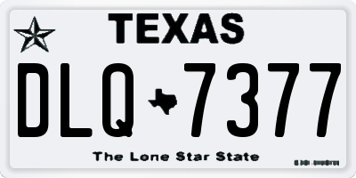 TX license plate DLQ7377