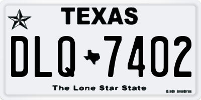 TX license plate DLQ7402