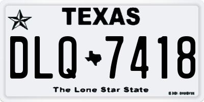 TX license plate DLQ7418