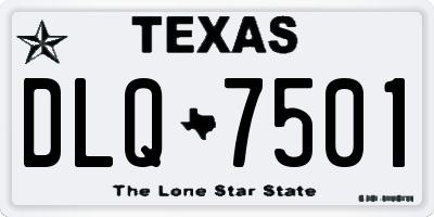 TX license plate DLQ7501