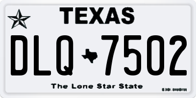 TX license plate DLQ7502