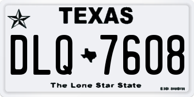 TX license plate DLQ7608