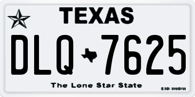 TX license plate DLQ7625