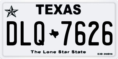 TX license plate DLQ7626