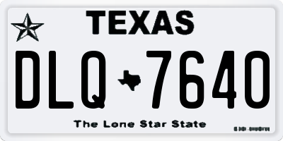 TX license plate DLQ7640