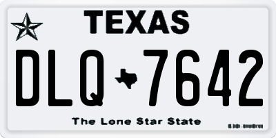 TX license plate DLQ7642