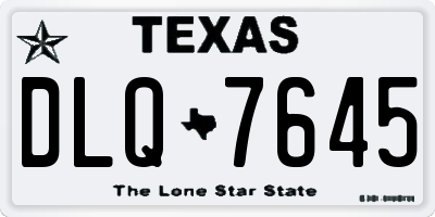 TX license plate DLQ7645